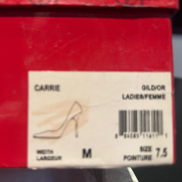 Size 7.5 (Medium Width) Gild/gold  Marciano 3.5" high Classic Leather Pumps - Picture 9 of 9